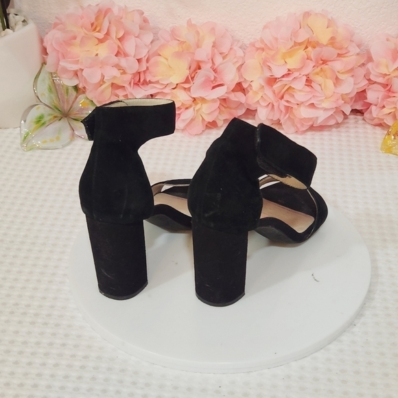 Jeffrey Campbell Lindsay Black Suede Ankle Strap Block Heel Black Size 8.5 - Picture 4 of 8